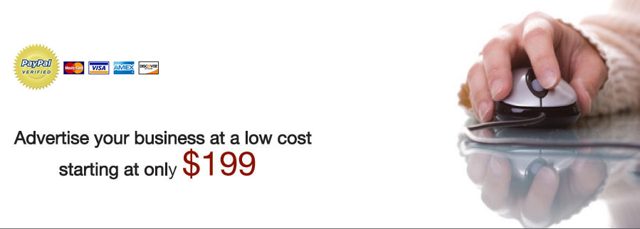 PB Web Solutions, Advertise your business at a low cost starting at $199. We accept Master Card, Visa, American Express and we are Palpay verified
